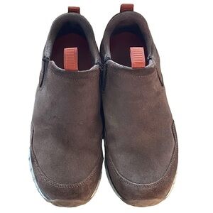 L.L. BEAN Snow Sneaker Shoes Slip on Brown Suede Mens Size 9